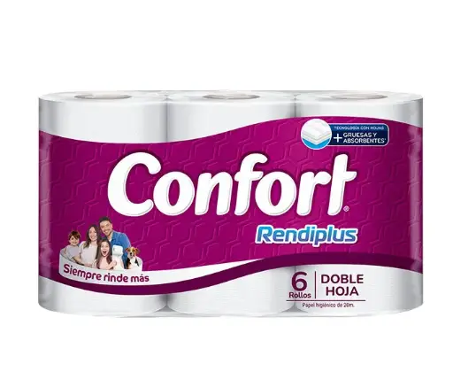 Papel Higiénico Confort Rendiplus 6 Rollos 20 Mts