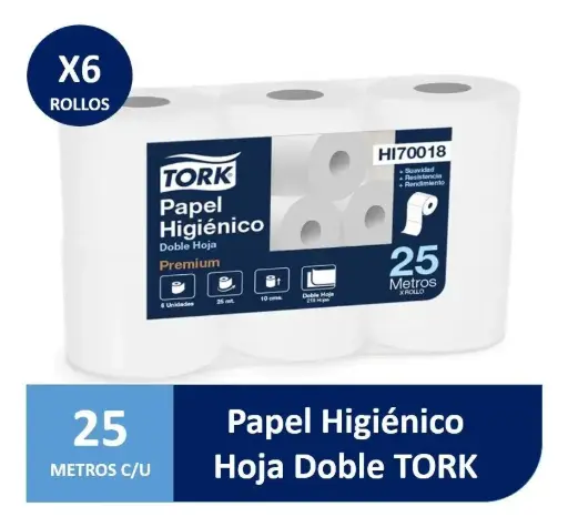 Papel Higiénico Tork 25 Mts x6 HD
