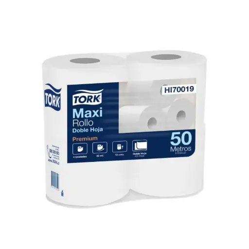 Papel Higiénico Tork 50M Doble Hoja Premium - 4 Rollos
